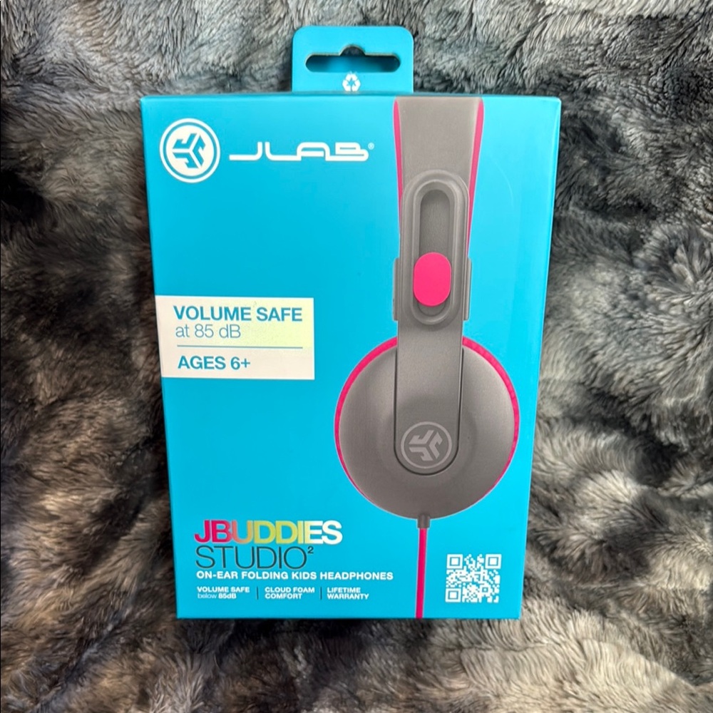 JLab JBuddies Studio Kids Headphones - Gray and Pink